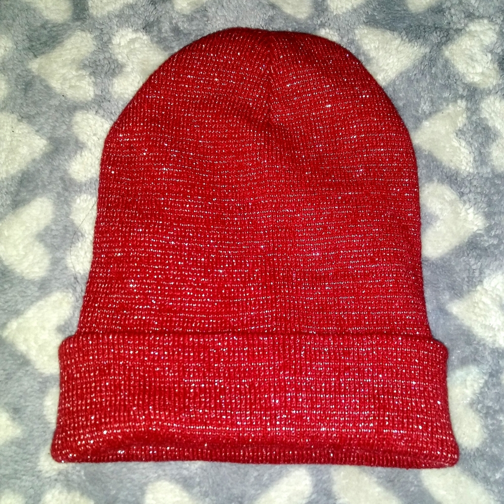 NWOT! Red Sparkly Beanie